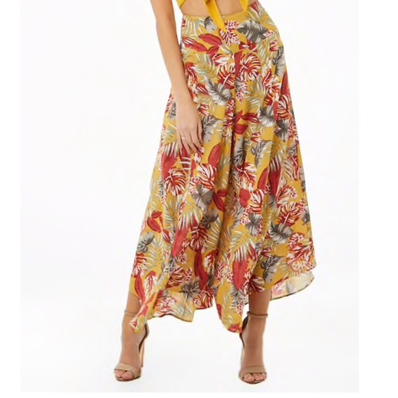 Tropical leaf flared pants - Picture 1 of 7
